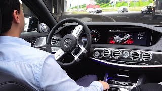 2019 Mercedes AMG S63 ROUGH 4MATIC  Drive Review S Class Sound Acceleration Exhaust [upl. by Nanahs]