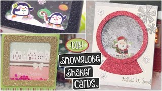 DIY SNOWGLOBE CARD  Shaker Cards for Christmas Holidays amp Winter  How To SoCraftastic [upl. by Gillett208]