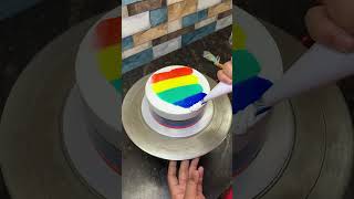 Vannila बाला Rainbow 🌈 Decorating मय काटूँगी cake ytviral cakedesign cakes youtube shorts [upl. by Alarice170]