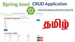 Spring boot CRUD Application in Tamil CREATEREADUPDATEDELETE [upl. by Elisabet802]