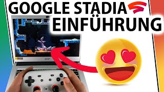 Google Stadia Premiere Edition auf dem Chromebook Controller einrichten  Spiele starten  Deutsch [upl. by Viridis657]