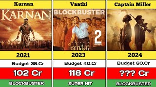 Dhanush All Hits amp Flops Movies List  Dhanush Movies List  Captain Miller  Vaathi  Asuran [upl. by Ayatahs]