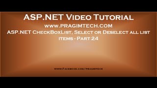 Aspnet checkboxlist select or deselect all list items Part 24 [upl. by Beret297]