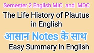 Brief History of Plautus For Semester 2 English MIC and MDC Student with short summary [upl. by Lebbie]