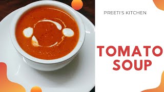 Easy Tomato Soup Recipe  Tomato Garlic Soup  How to Make Tomato Soup  Preetis Kitchen [upl. by Esineg]