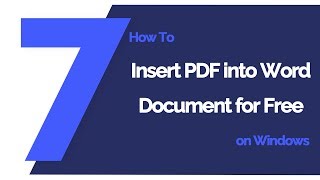 How to Insert PDF into Word Document for Free on Windows [upl. by Naliorf373]