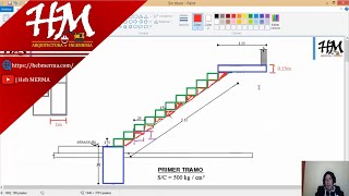 METRADO DE ESCALERA  OE23101 PARA EL CONCRETO  HebMERMA [upl. by Hoopen]