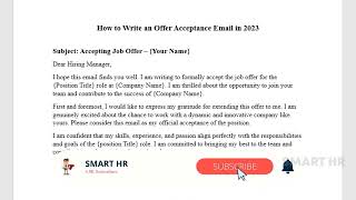 How to Write an Offer Acceptance Email in 2023 A StepbyStep Guide  Job Offer Acceptance [upl. by Aderfla134]