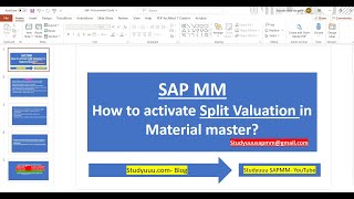 SAP MMSplit Valuation configuration in Material master Full overview for Beginners [upl. by Argela]