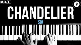 Sia  Chandelier Karaoke SLOWER Acoustic Piano Instrumental Cover Lyrics [upl. by Wolfe435]