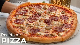 Receta de Pizza casera como hacer una pizza fácil rápida y a la vez deliciosa [upl. by Rawley]