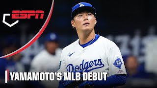 Yoshinobu Yamamoto gives up 5️⃣ runs amp lasts 1️⃣ inning in MLB debut with the Dodgers  MLB on ESPN [upl. by Bird]