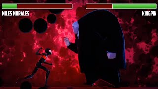 Miles vs Kingpin WITH HEALTHBARS  Final Battle  HD  Spiderman Into the Spiderverse [upl. by Noak990]