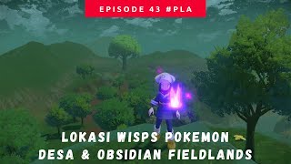 LOKASI WISPS DI DESA amp OBSIDIAN FIELDLANDS  POKEMON LEGENDS ARCEUS [upl. by Caesar]