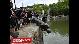 Slave trader’s statue toppled in Bristol as thousands join antiracism protests  BBC News [upl. by Allimrac]