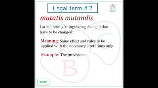 Legal term  7 mutatis mutandis SL007 [upl. by Arrimat7]