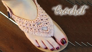 Chinelo decorado Havaiana com crochet REFIZEMOS [upl. by Kram797]