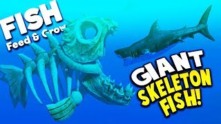 GIANT SKELETON FISH TAKES DOWN THE MEGALODON  Feed And Grow Fish Gameplay [upl. by Davina]