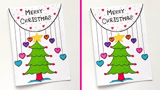 🎄 Merry Christmas Greeting Card  Easy amp Cutest Christmas Card  How to Make Handmade Christmas Card [upl. by Glovsky]