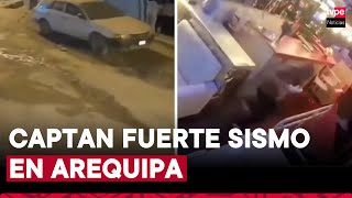 Temblor en Arequipa cámaras de seguridad captan el momento del fuerte sismo de magnitud 70 [upl. by Sosthena]