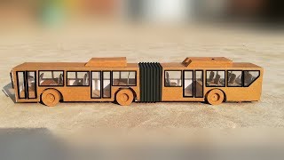 DIY Toy Bus from cardboard  Toy Articulated Bus [upl. by Aitselec756]