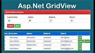 Edit Update and Cancel data in Gridview  AspNet C [upl. by Barbey379]