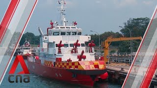 SCDF unveils powerful new firefighting vessels [upl. by Haliek]