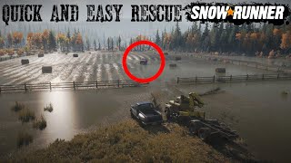 Drowned Scout Truck Quick And Easy Way Right From The Start Of The Game SnowRunner [upl. by Hsoj599]