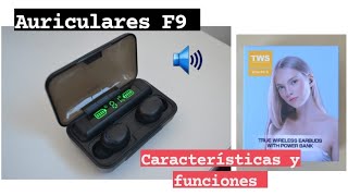 🔊 F9 TWS Auriculares Bluetooth 50 Earbuds 3D  Características y Funciones [upl. by Valeda]