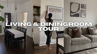 Updated Living and Dining Room Tour  Warm Modern Family Home [upl. by Eikciv]