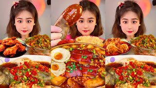 MUKBANG Eating Food Challenges with a Big Bite ASMR 🍜🔥 [upl. by Yaluz]