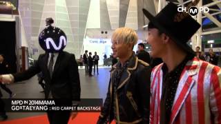 MPD in 2014MAMA 141203 GDxTAEYANG  RED CARPET BACKSTAGE [upl. by Iew]