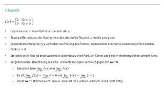 Aufgabe zur Stetigkeit und Differenzierbarkeit [upl. by Sarena]