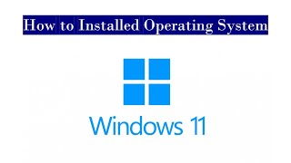 How to Install Windows 11 Operating System [upl. by Niledam]