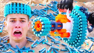 Nerf War Million Subscribers Battle 1 [upl. by Krucik923]