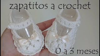 zapatitos para bebe a crochet [upl. by Nomae]