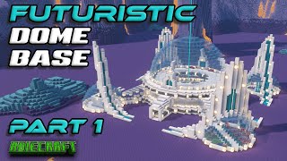 TUTORIAL  Large Minecraft Futuristic Base PART 1  Futuristic Minecraft Dome  Futuristic Mega Base [upl. by Evy]