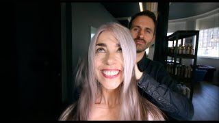 HOW TO BRIGHTEN NATURAL GREY HAIR  GOING GREY  SILVER SHAMPOO [upl. by Winograd]