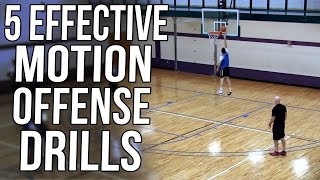 Motion Offense Drill Teaching Effective Cuts and Movements At Beginning of Season [upl. by Ydualc]