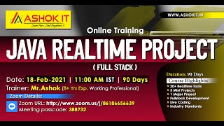 Java Realtime Project Fullstack Development By Mr Ashok Session01 Ashok IT [upl. by Thier]