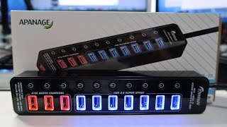 Apanage 11 Port 74 USB 30 Super Speed Hub Unboxing [upl. by Ahsieni]