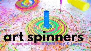 DIY SPIN ART Art Spinners from STEAM Play amp Learn [upl. by Lopez351]