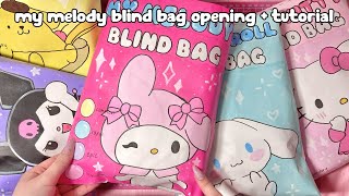 my melody blind bag 🩷  ASMR  tutorial  sanriolve [upl. by Nytsirk]