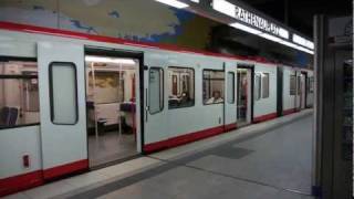 UBahn Nürnberg Bahnhof Rathenauplatz U2 amp Straßenbahn HD [upl. by Leilah]