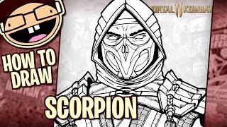 How to Draw SCORPION Mortal Kombat 11  Tutorial Time Lapse [upl. by Huntingdon]