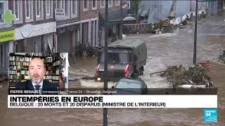 Intempéries en Belgique au moins 20 morts et 20 disparus dans les inondations • FRANCE 24 [upl. by Inman]