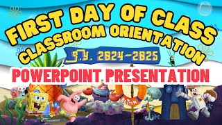 FIRST DAY OF SCHOOL CLASSROOM ORIENTATION READYMADE MICROSOFT POWERPOINT PRESENTATION [upl. by Saffren791]