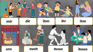 Die Personalpronomen im Dativ Deutsch lernenA1A2German Personal Pronouns in Dative with examples [upl. by Nytsirt]