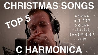 TOP 5 Christmas Songs  C HARMONICA TABS [upl. by Ziza6]