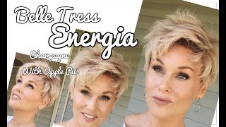 Belle Tress ENERGIA Wig Review  Champagne With Apple Pie  Textured Pixie [upl. by Enilraep]